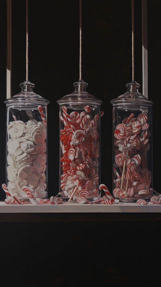 Acrylic paint of candy jar container lighting.