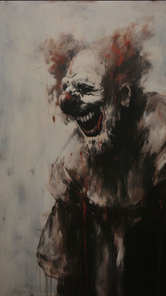 Acrylic paint of clown painting portrait art.