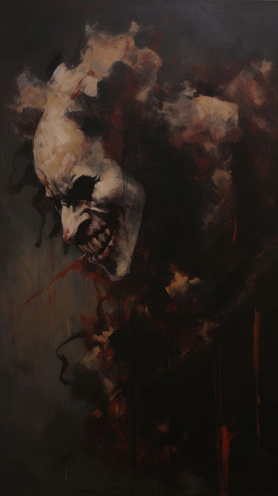 Acrylic paint of clown painting art representation.