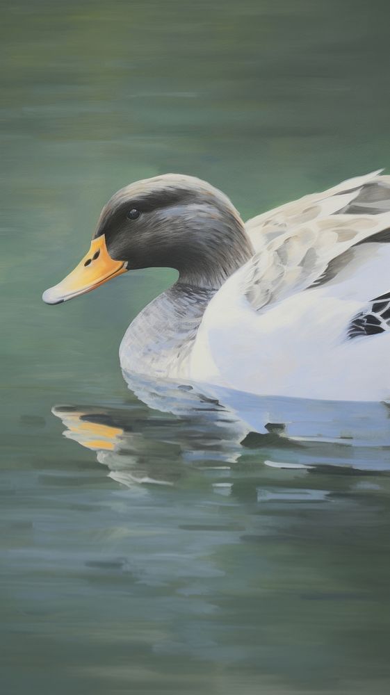 Acrylic paint of duck animal bird beak.