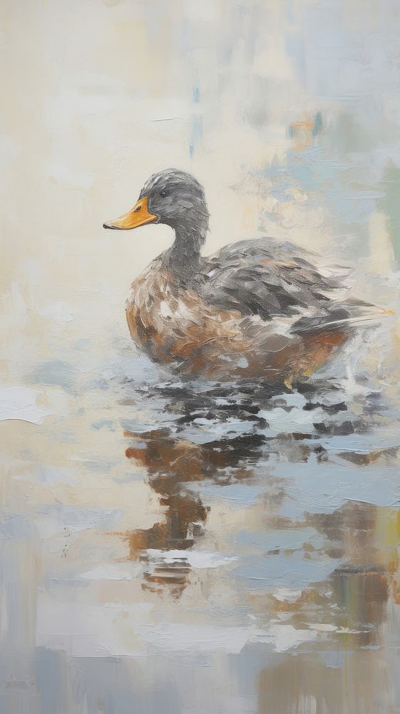 Acrylic paint of duck painting animal bird.