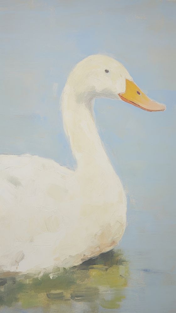 Acrylic paint of duck animal goose bird.