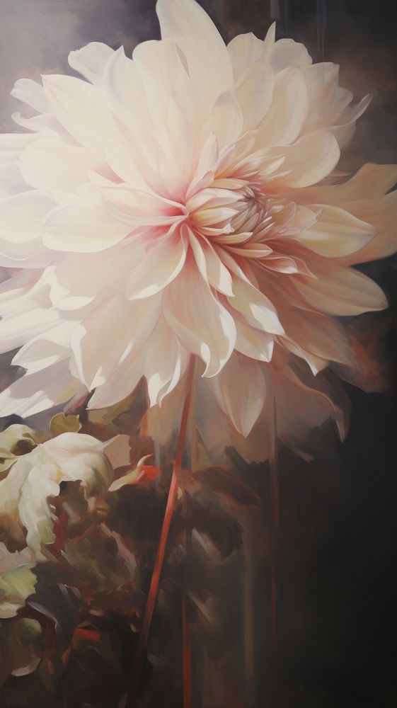 Acrylic paint of Dahlia dahlia painting flower.