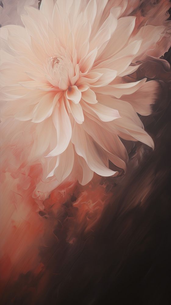 Acrylic paint of Dahlia dahlia painting flower.