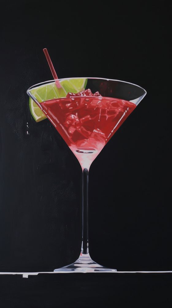 Acrylic paint of Daiquiri cocktail daiquiri martini drink.