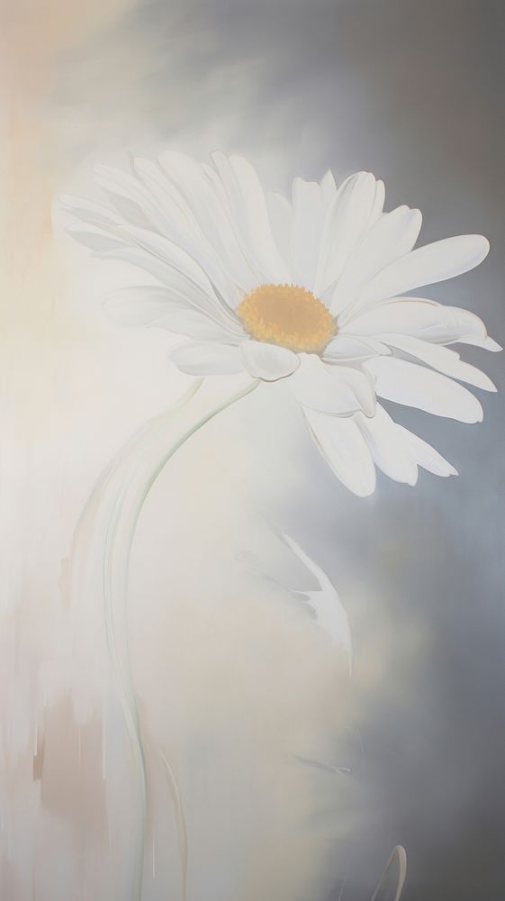 Acrylic paint of daisy flower petal plant.