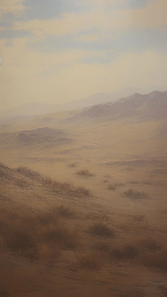 Acrylic paint of desert outdoors nature cloud.