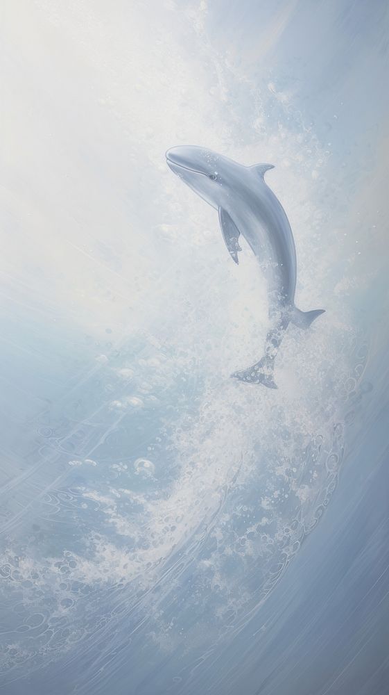 Acrylic paint of dolphin outdoors animal mammal.