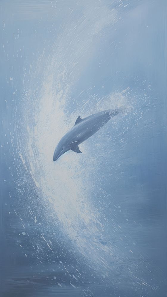 Acrylic paint of dolphin animal nature shark.
