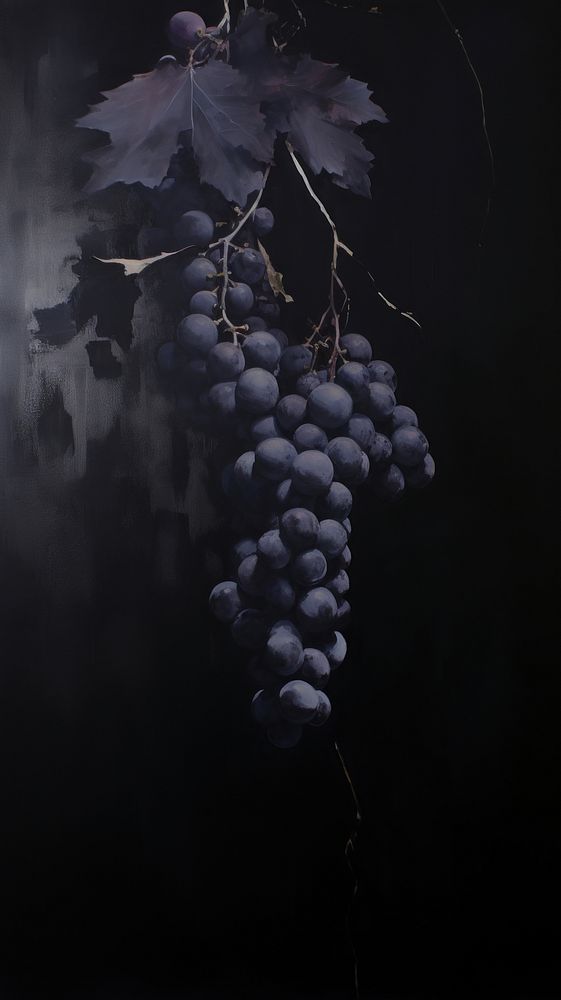 Acrylic paint of grape grapes nature plant.