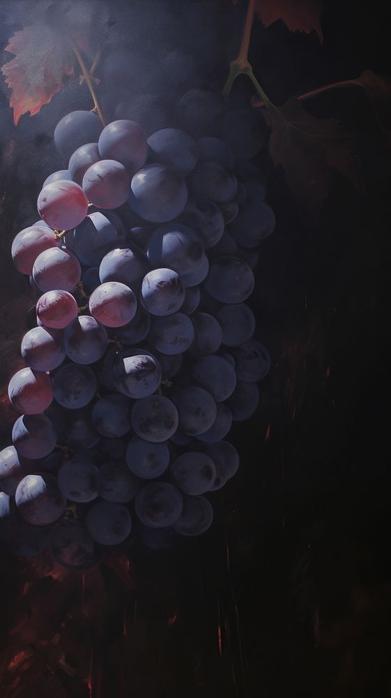 Acrylic paint of grape grapes nature plant.