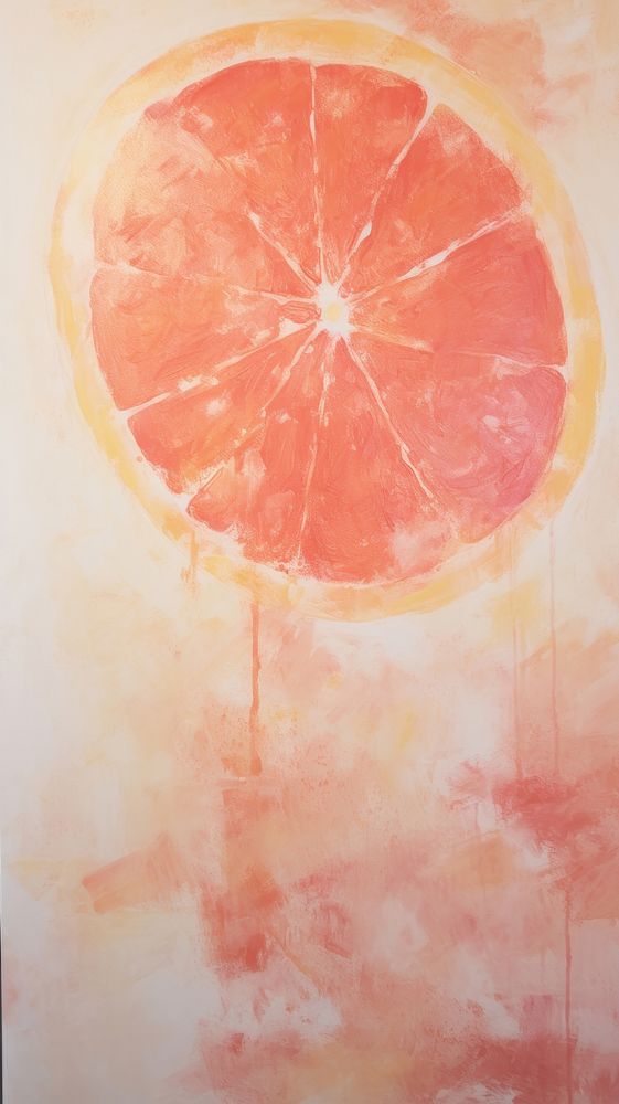 Acrylic paint of grapefruit freshness painting pattern.