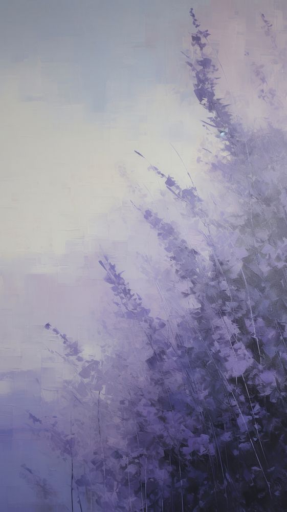 Acrylic paint of lavender outdoors painting nature.
