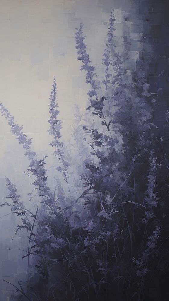 Acrylic paint of lavender outdoors nature plant.