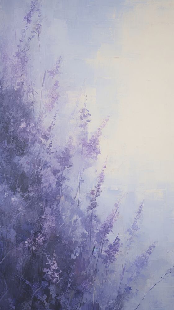 Acrylic paint of lavender painting outdoors blossom.