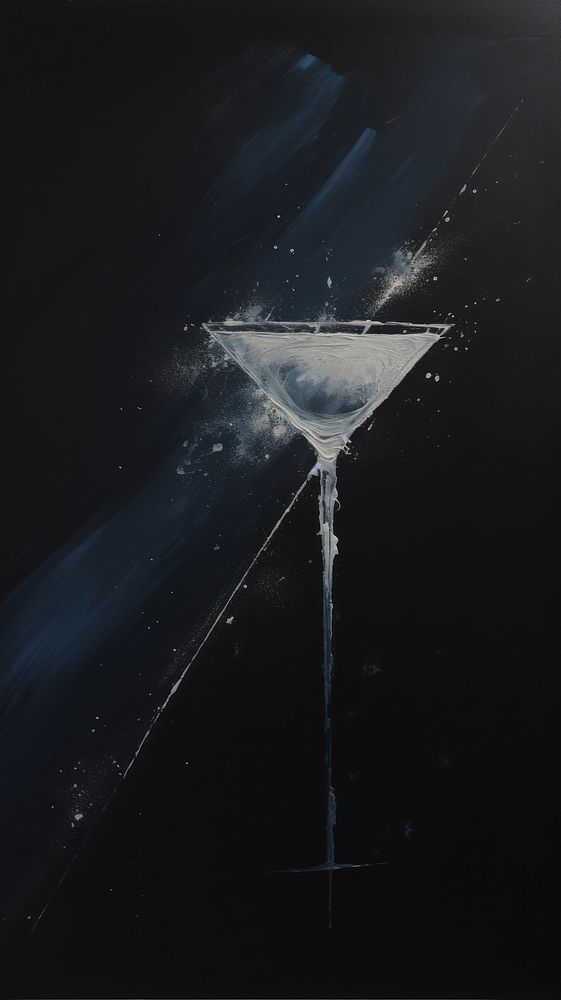 Acrylic paint of Penicillin cocktail martini splashing darkness.