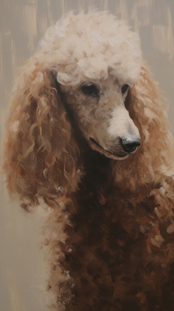 Acrylic paint poodle animal mammal | Premium Photo Illustration - rawpixel