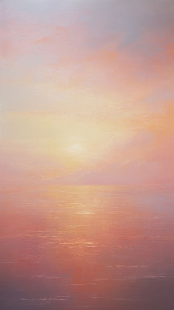 Acrylic paint of sunrise outdoors painting horizon.