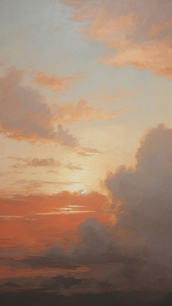 Acrylic paint of sunset outdoors horizon nature.