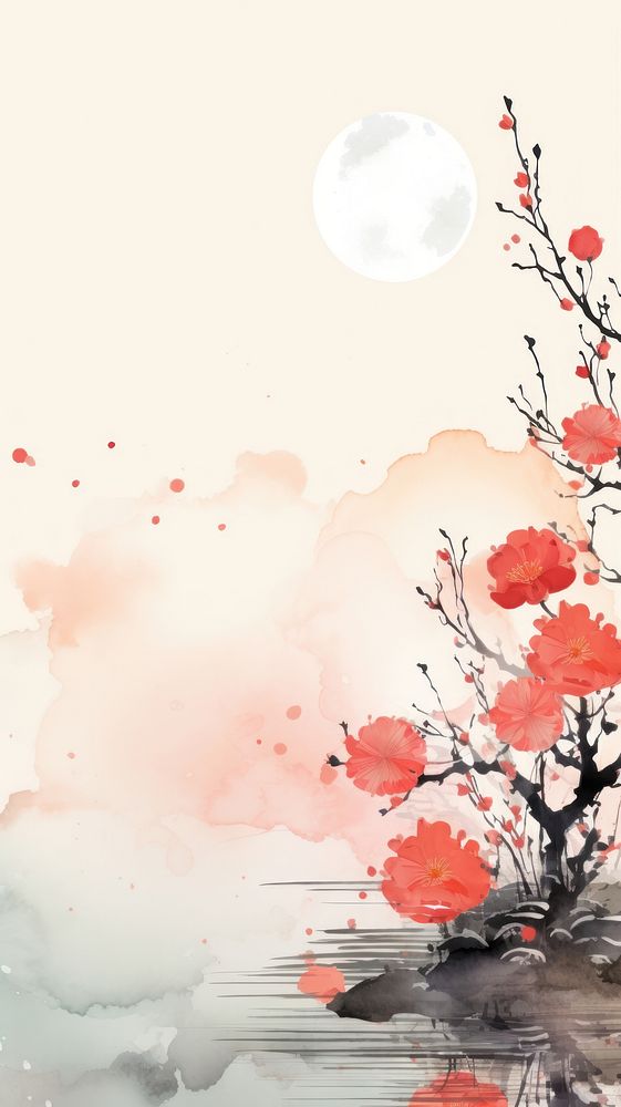 Mooncake wallpaper outdoors painting blossom.