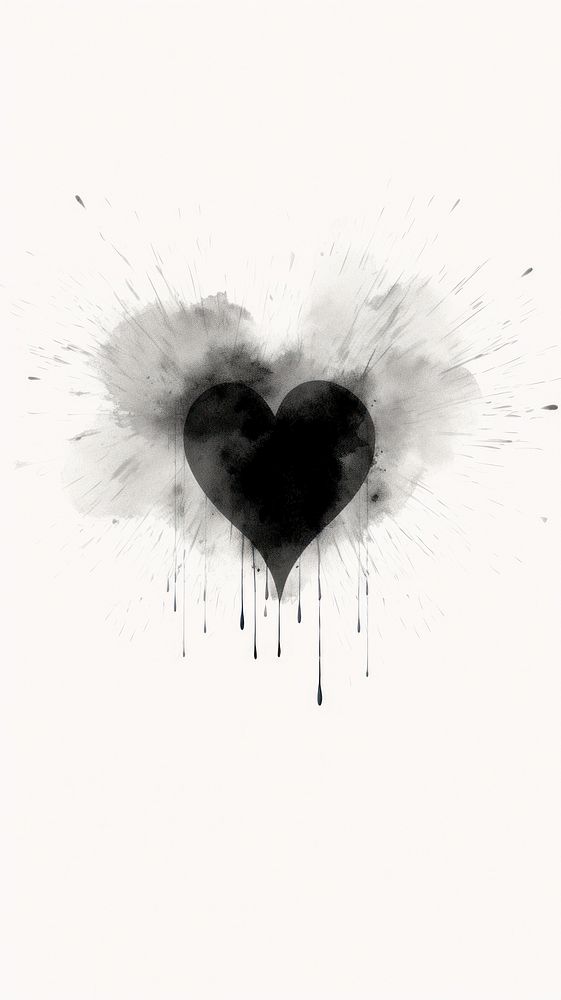 Heart wallpaper ink creativity splattered.
