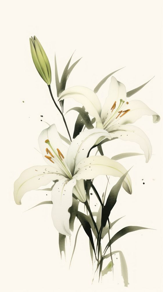 Lily wallpaper flower plant white.