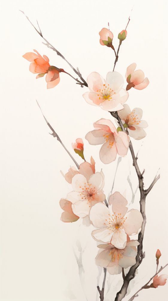 Peach wallpaper blossom flower plant.