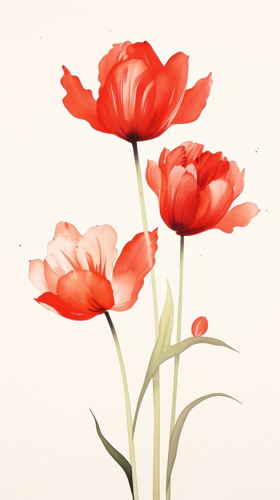 Tulip wallpaper painting flower poppy.