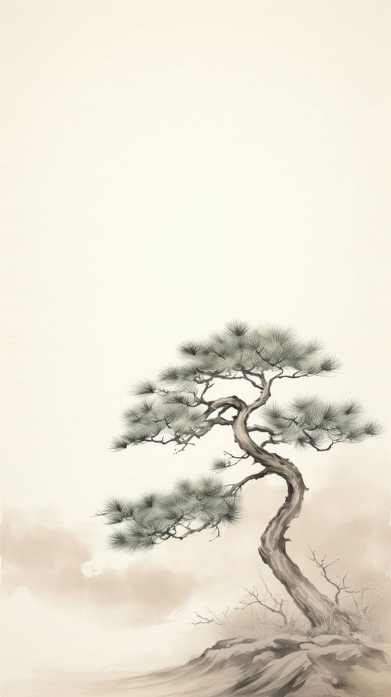 Tree wallpaper painting drawing sketch.