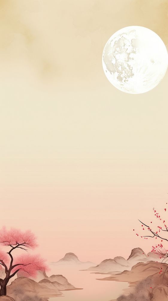 Moon scenery wallpaper outdoors nature plant.