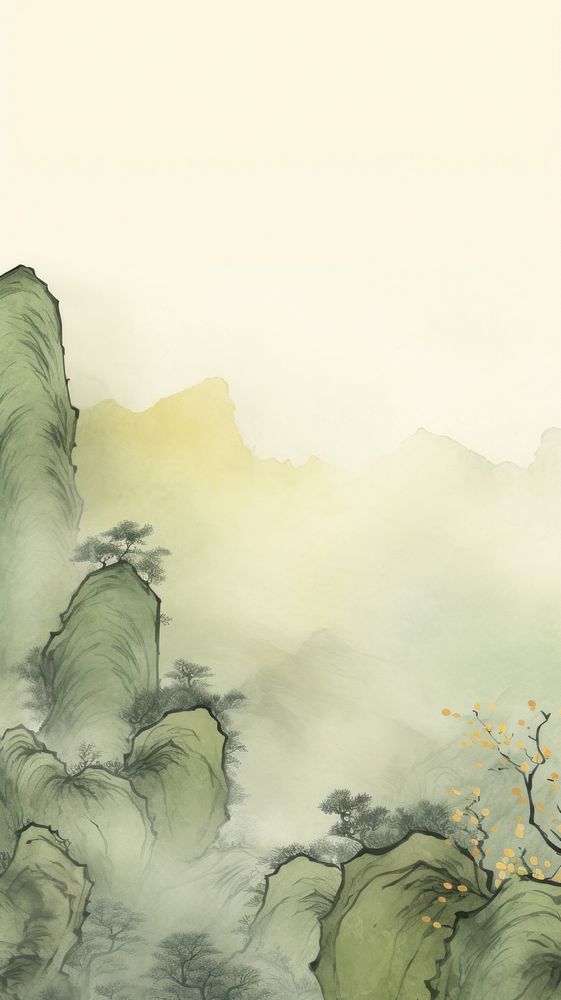 Mountain scenery wallpaper outdoors nature sketch.