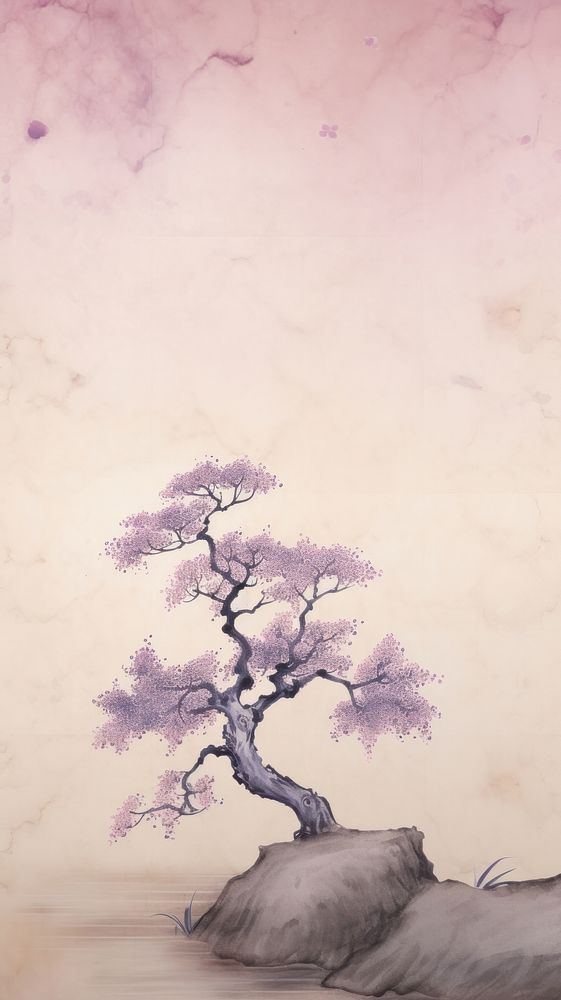 Bonsai scenery wallpaper drawing sketch plant.