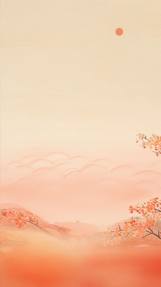 Peach scenery wallpaper outdoors nature plant.
