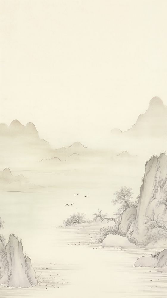 River scenery wallpaper drawing sketch tranquility.