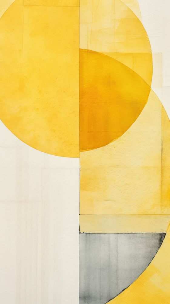 Yellow abstract painting shape.