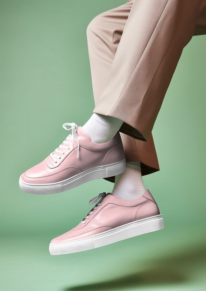 Pink canvas sneakers mockup psd