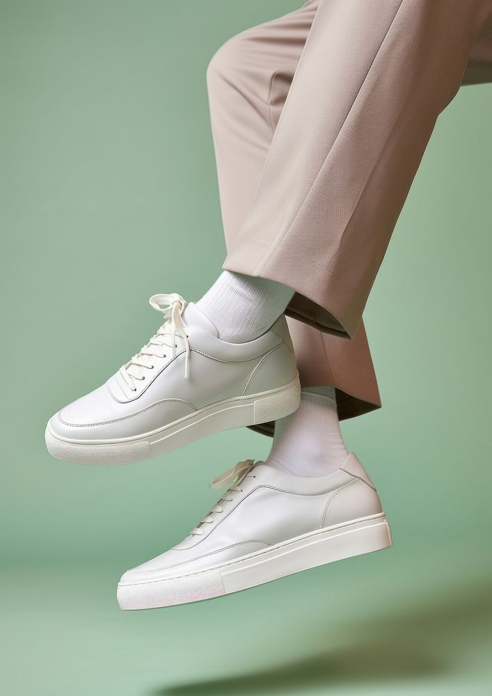 White shoe mockup footwear studio shot clothing.
