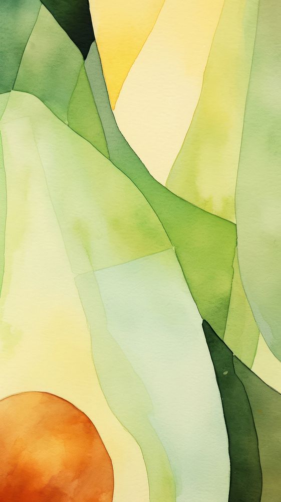Avocado abstract painting plant.