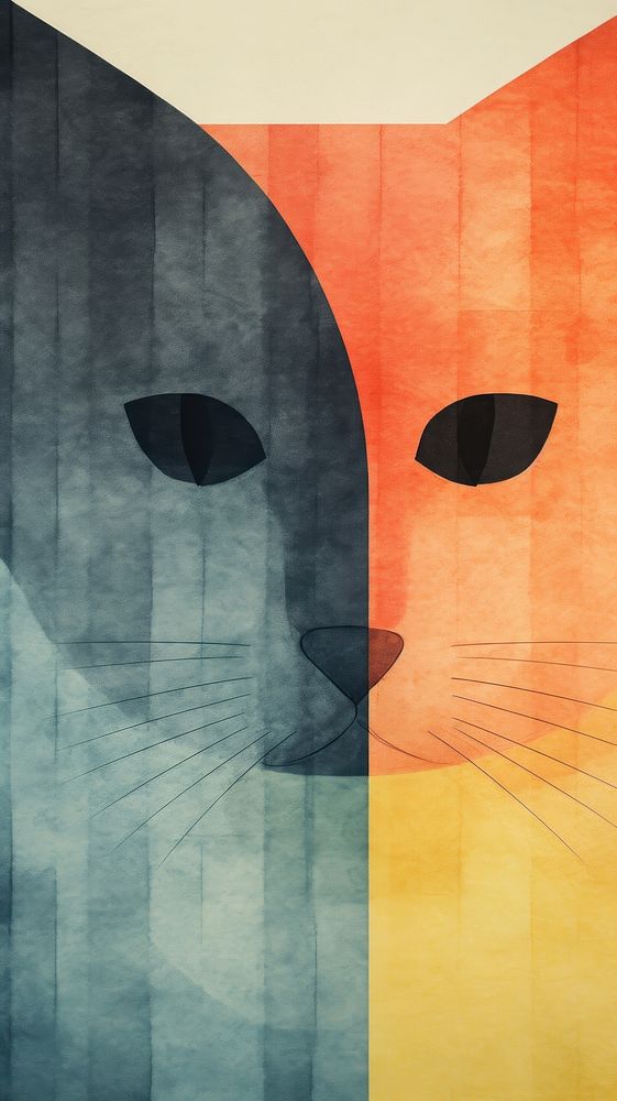 Cat painting abstract mammal.