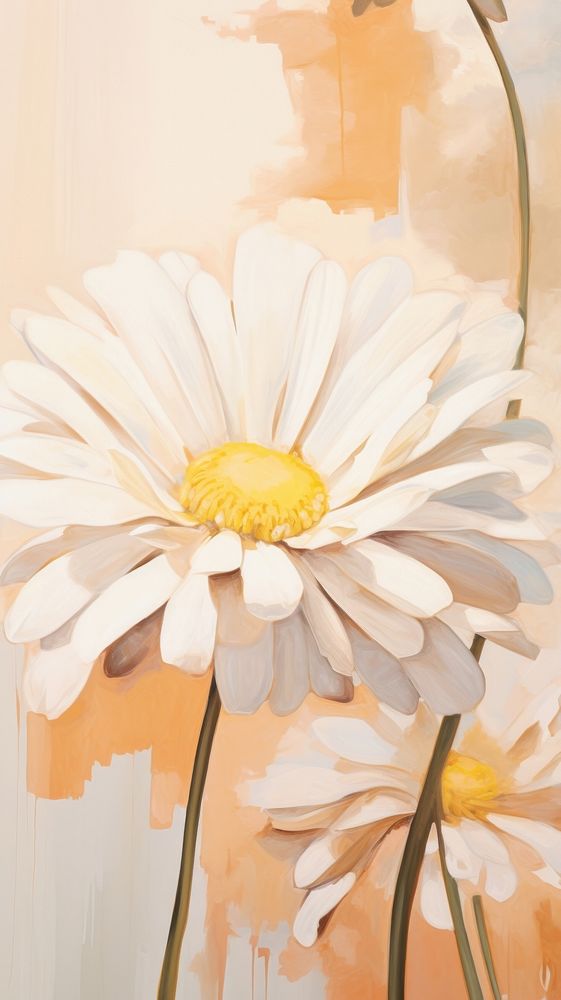 Daisy flower painting petal plant.