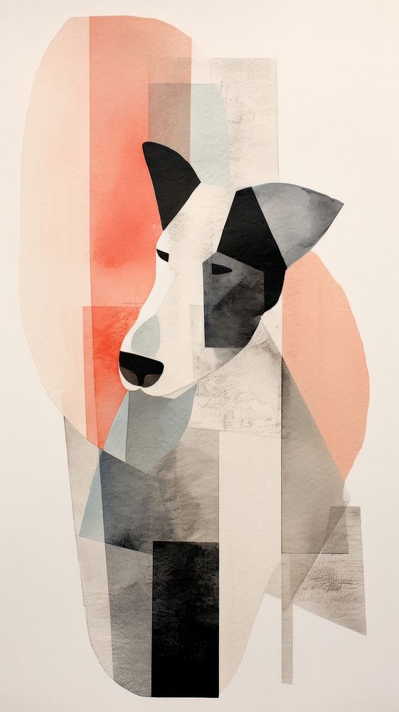Dog painting collage mammal.