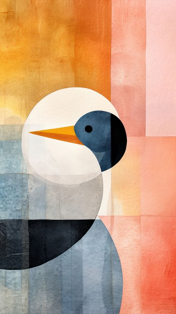 Duck abstract painting bird.