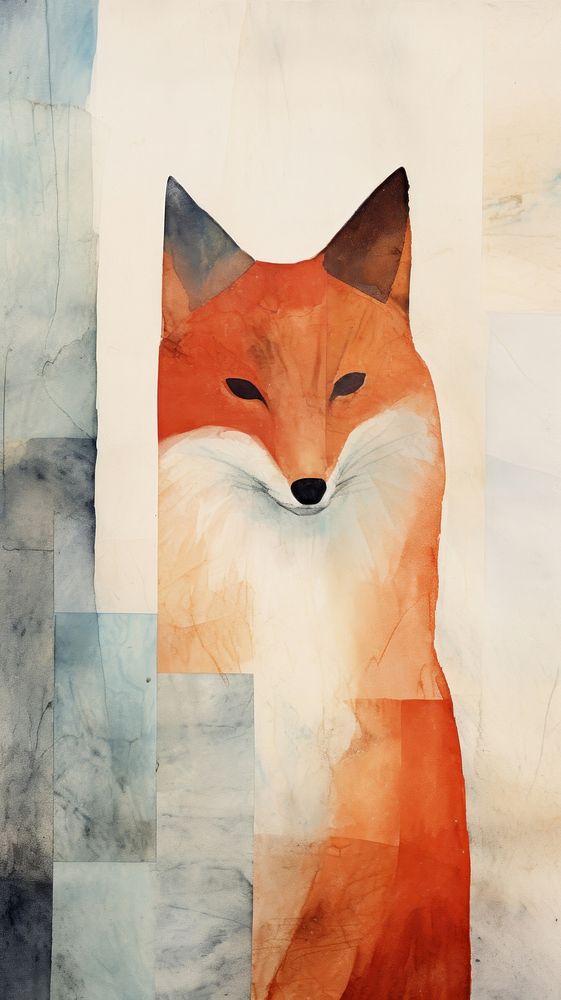 Fox wildlife painting animal.