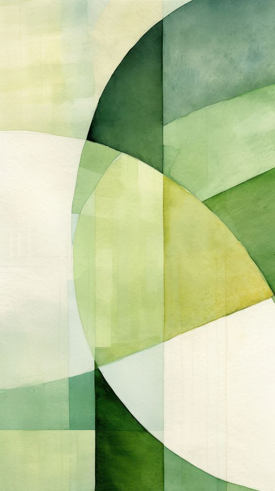 Green abstract shape art.