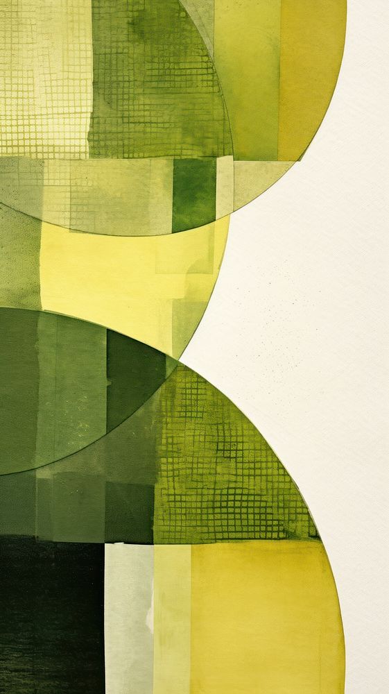 Green abstract collage art.