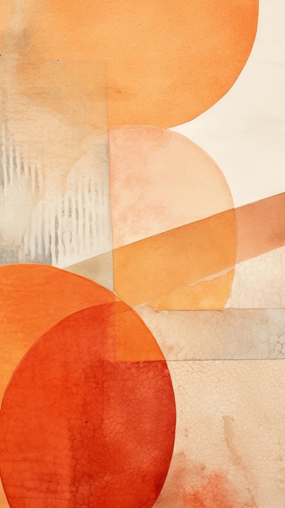 Orange abstract painting shape.