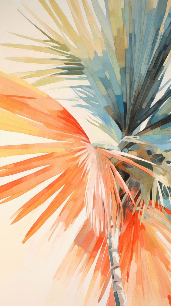 Palm tree abstract painting plant.