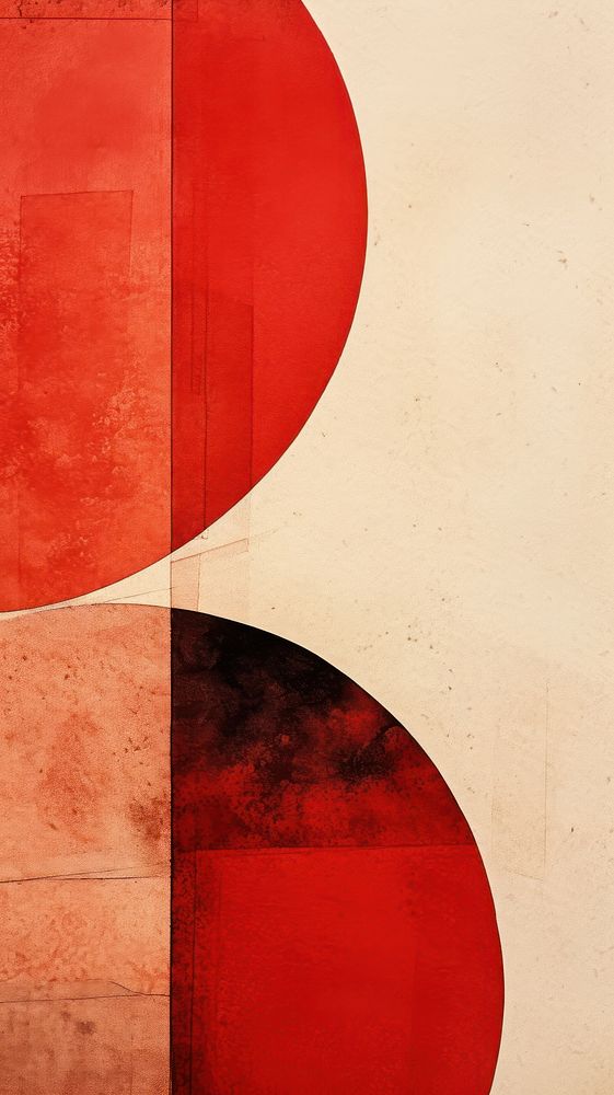 Red abstract shape wall.