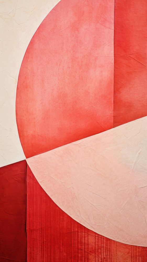 Red abstract painting shape.