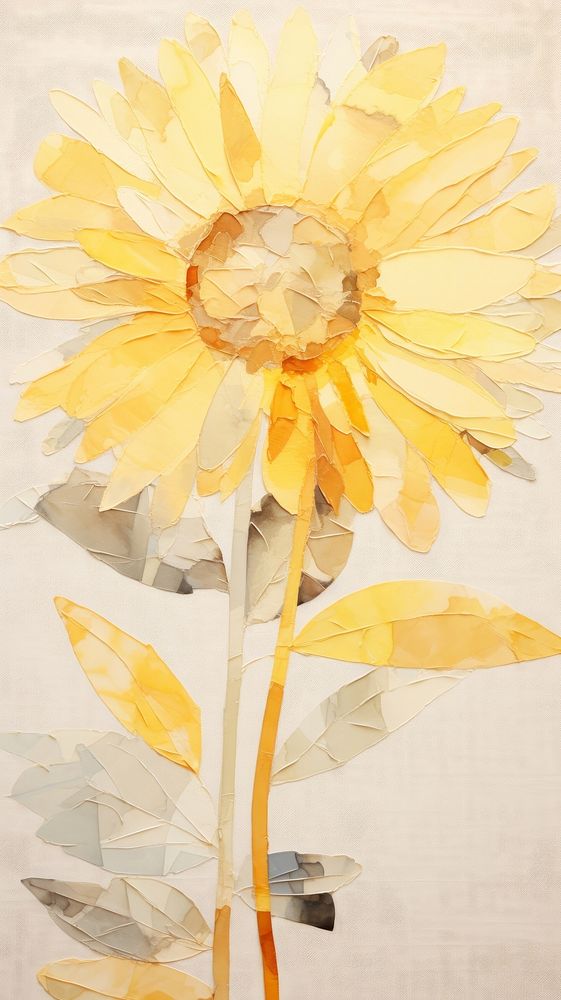 Sunflower flower painting petal plant.